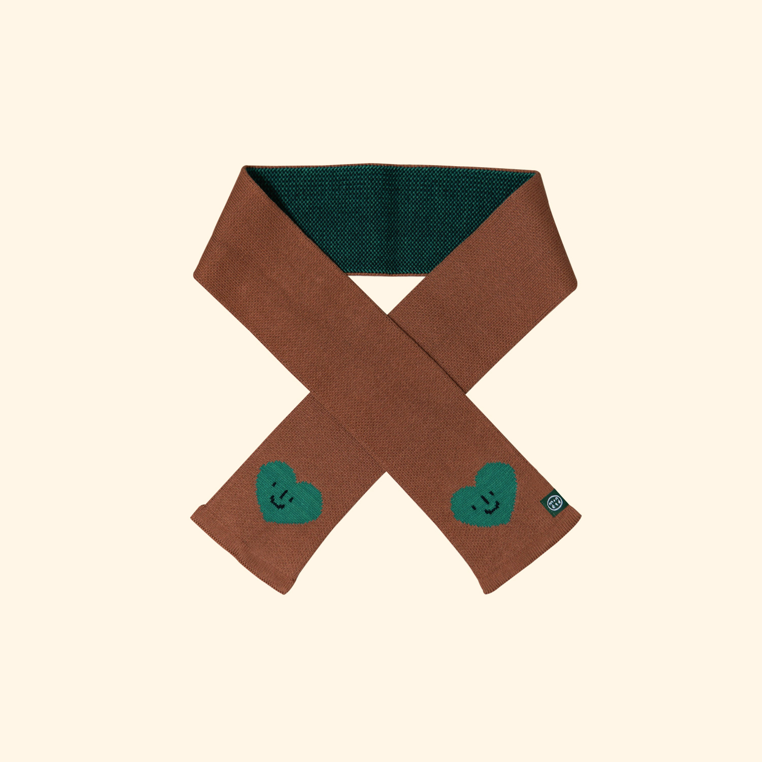 Heart Petit muffler - Chocolate Brown