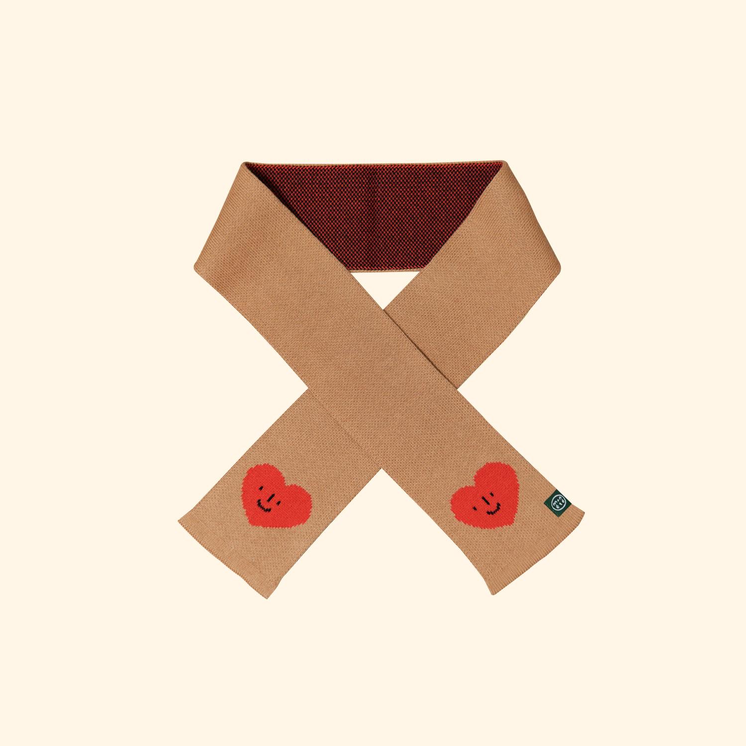 Heart Petit muffler - Camel Beige