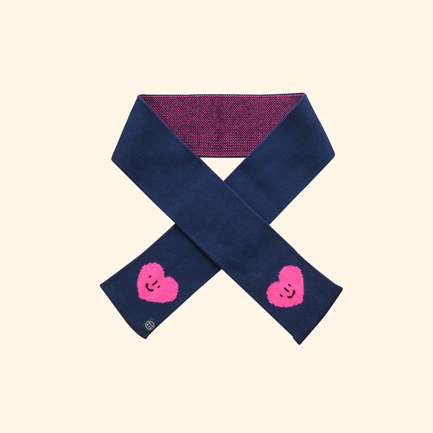 Heart Petit muffler - Navy