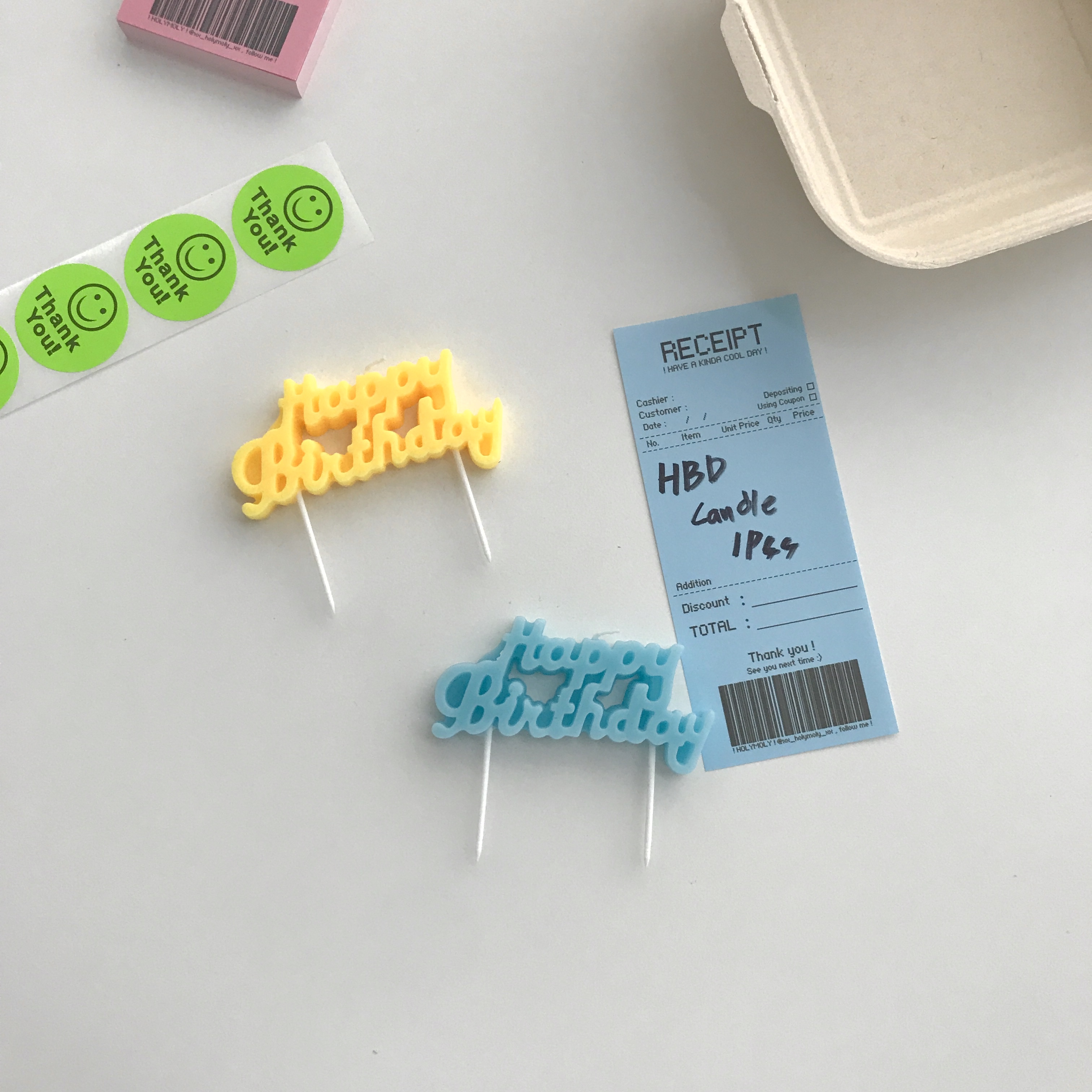HBD lettering candle