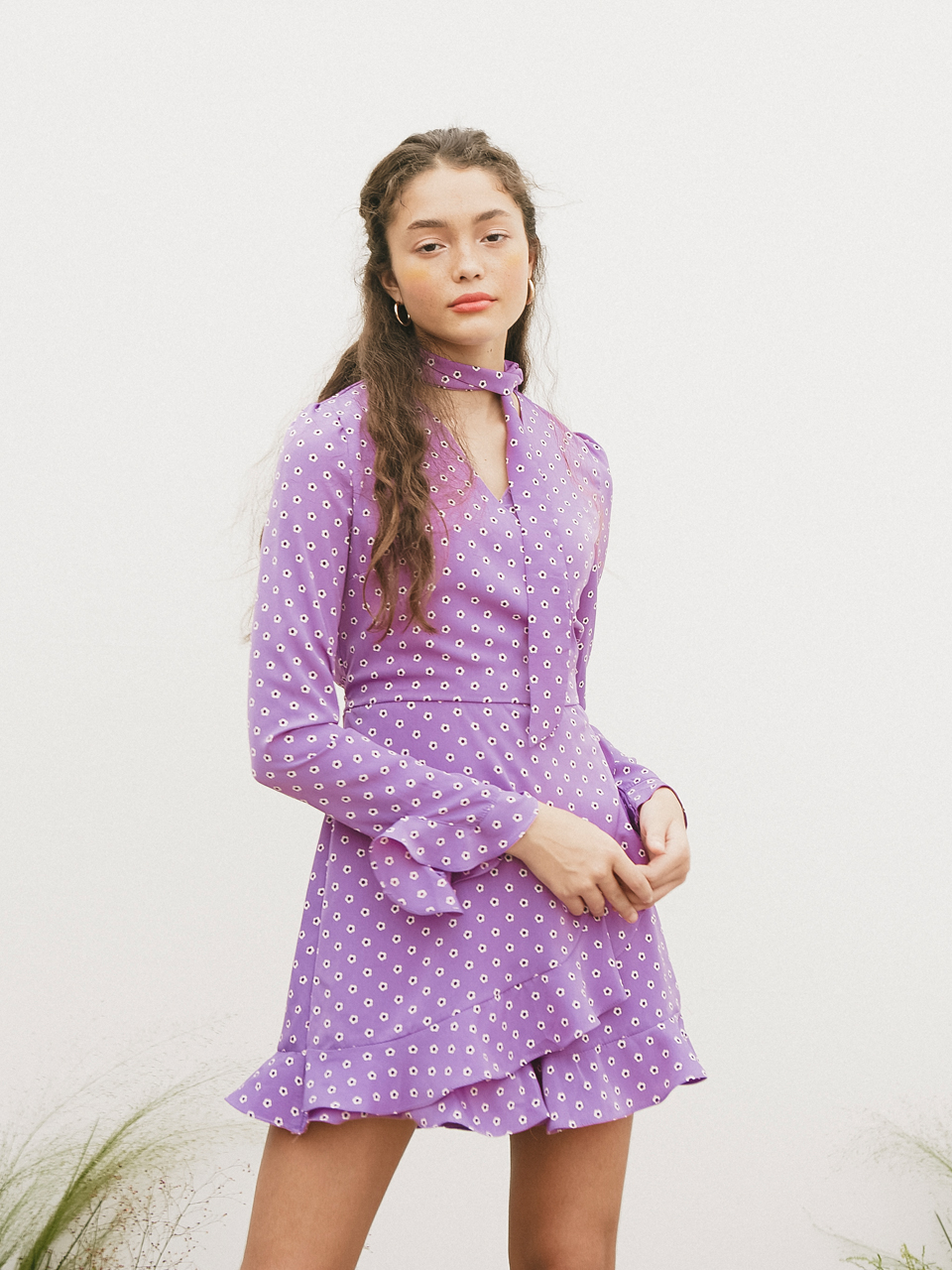 FLORAL PRINTED LONG SLEEVES JUMPSUIT_PURPLE
