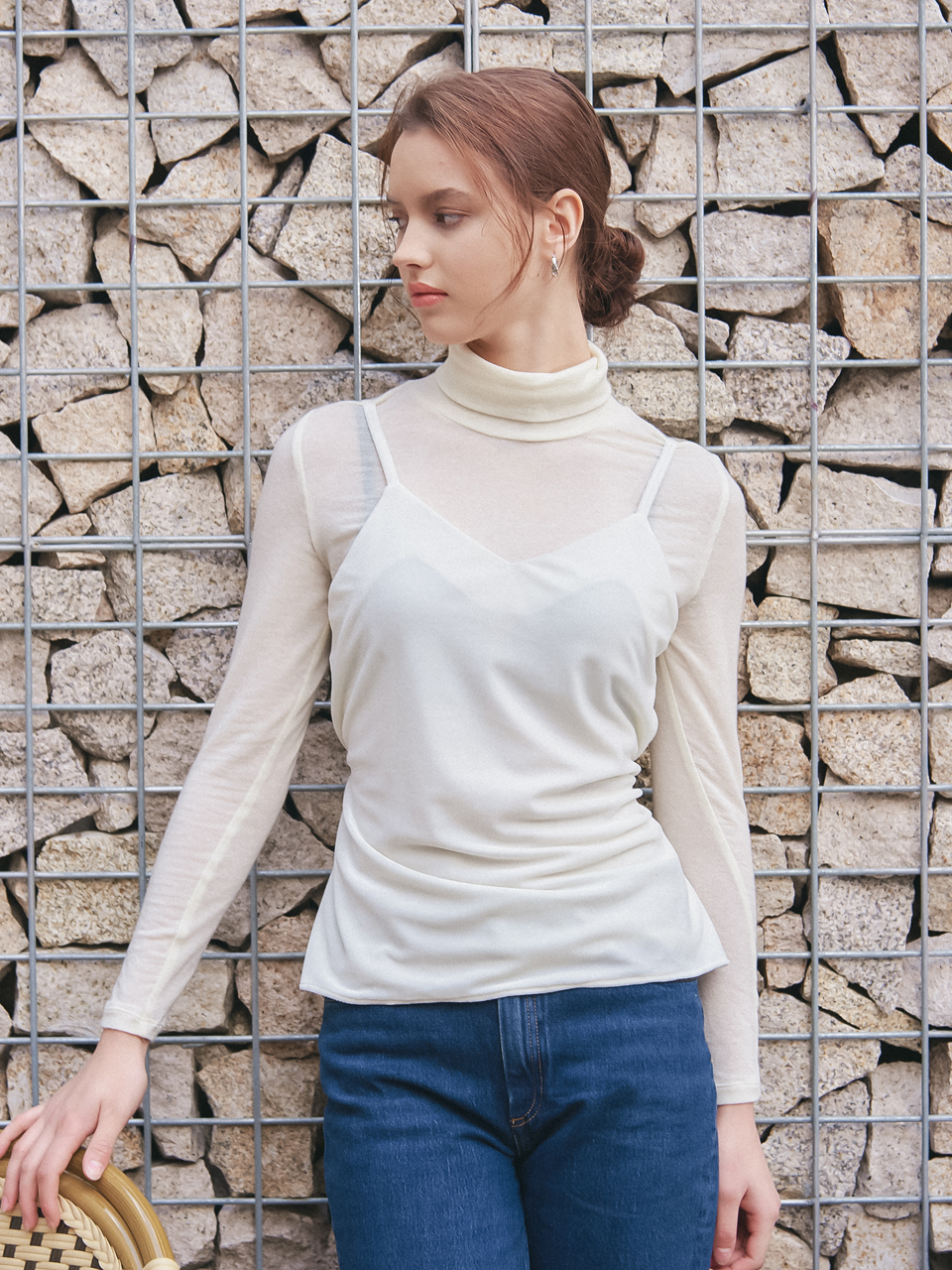VELVET CAMI LAYERED TOP_CREAM