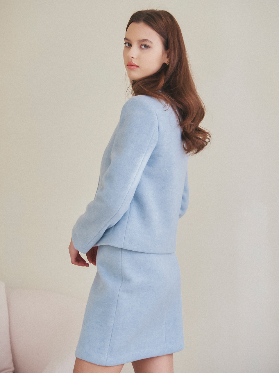 MARIE WOOL MINI SKIRT_SKY BLUE
