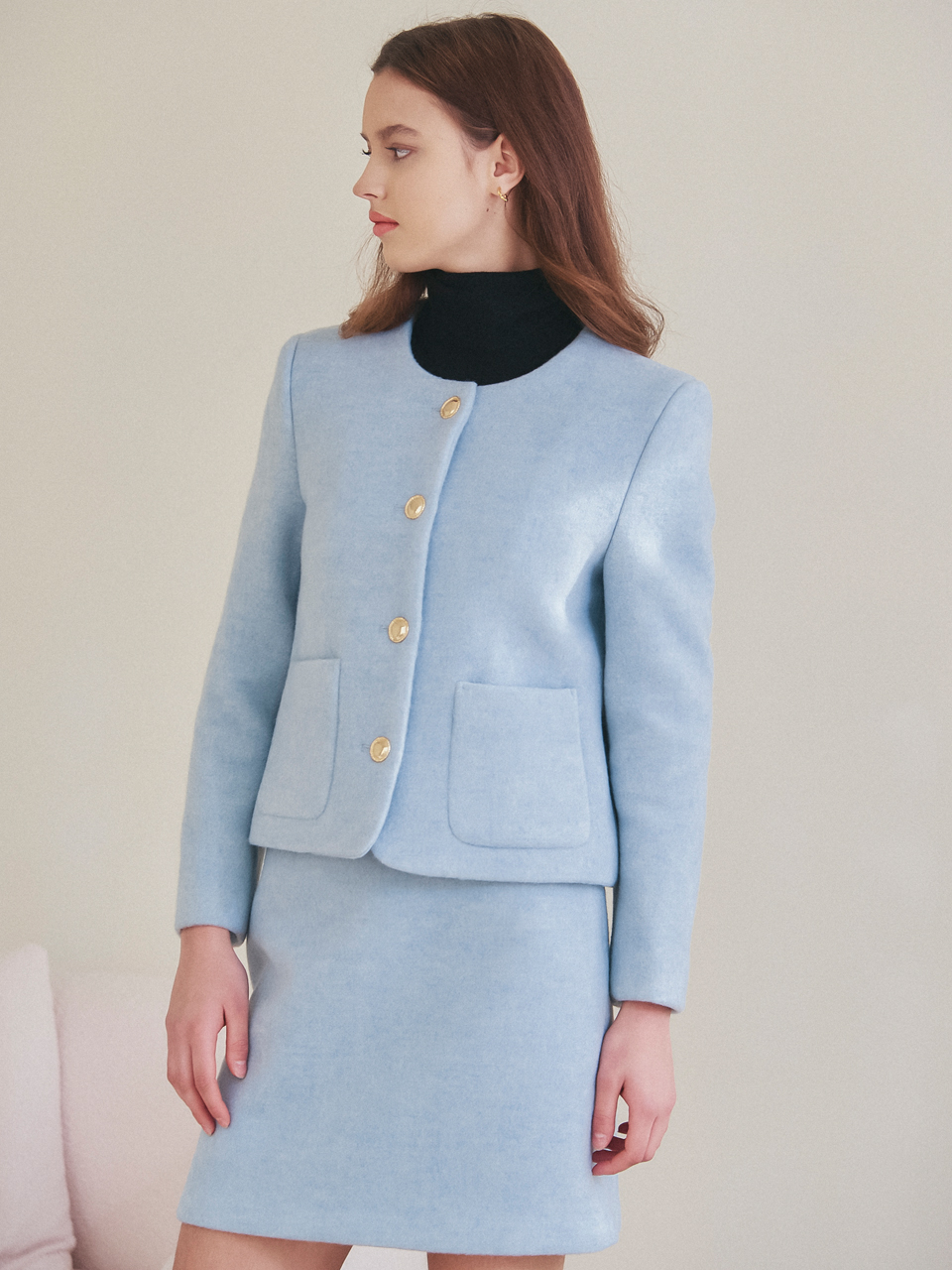 MARIE WOOL MINI SKIRT_SKY BLUE