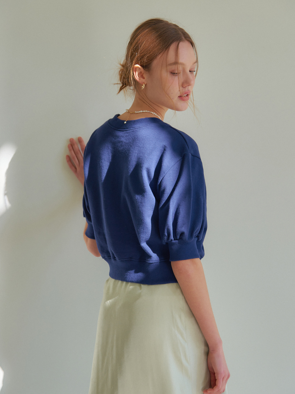 COTTON V-NECK HALF SLEEVES CARDIGAN_3COLOR