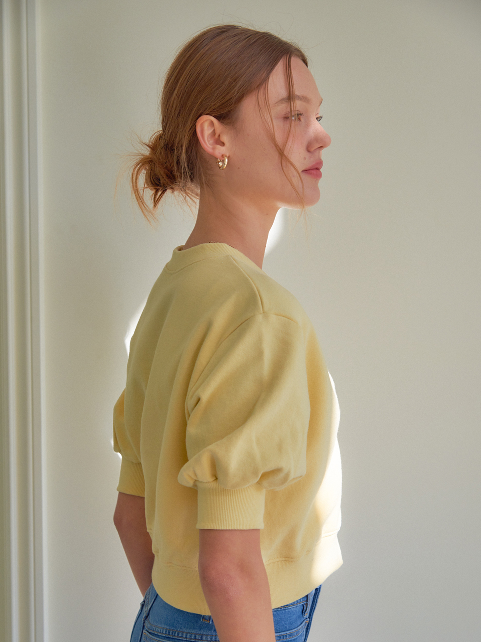 COTTON V-NECK HALF SLEEVES CARDIGAN_3COLOR