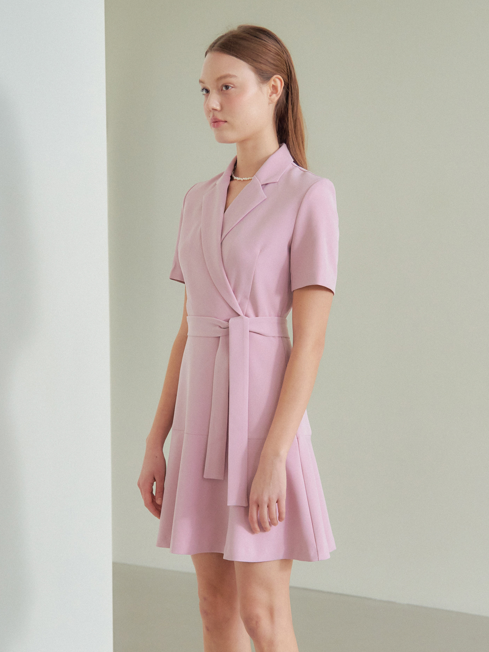 TAILORED FLARE ONEPIECE_PINK