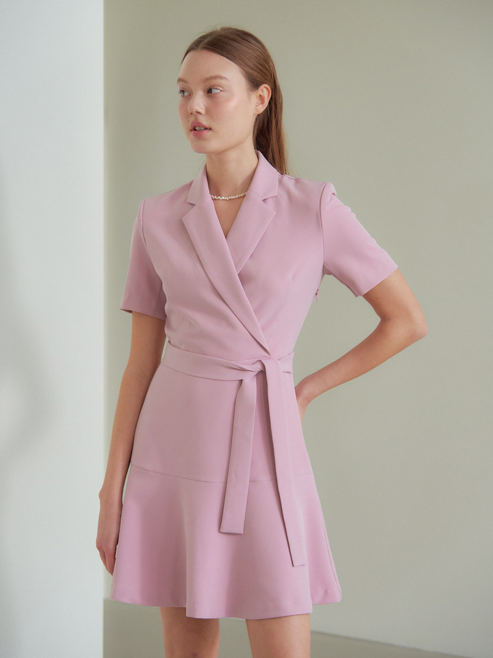 TAILORED FLARE ONEPIECE_PINK