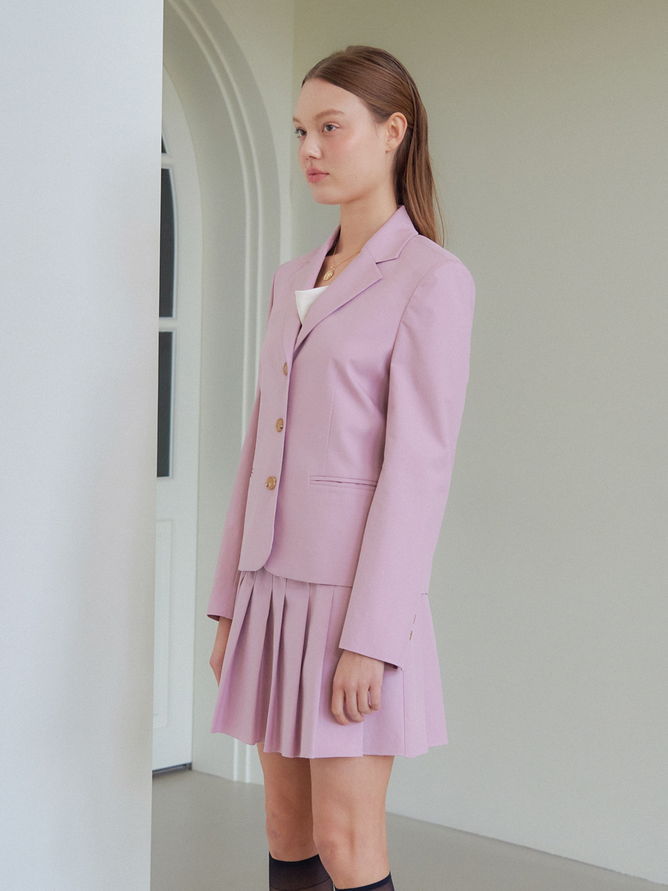CHLOE STANDARD COTTON JACKET_LAVENDERPINK