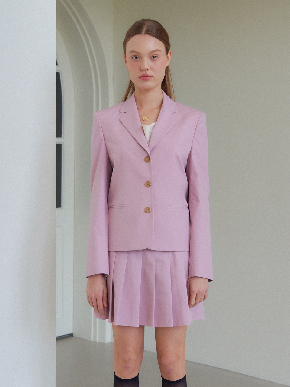 CHLOE STANDARD COTTON JACKET_LAVENDERPINK