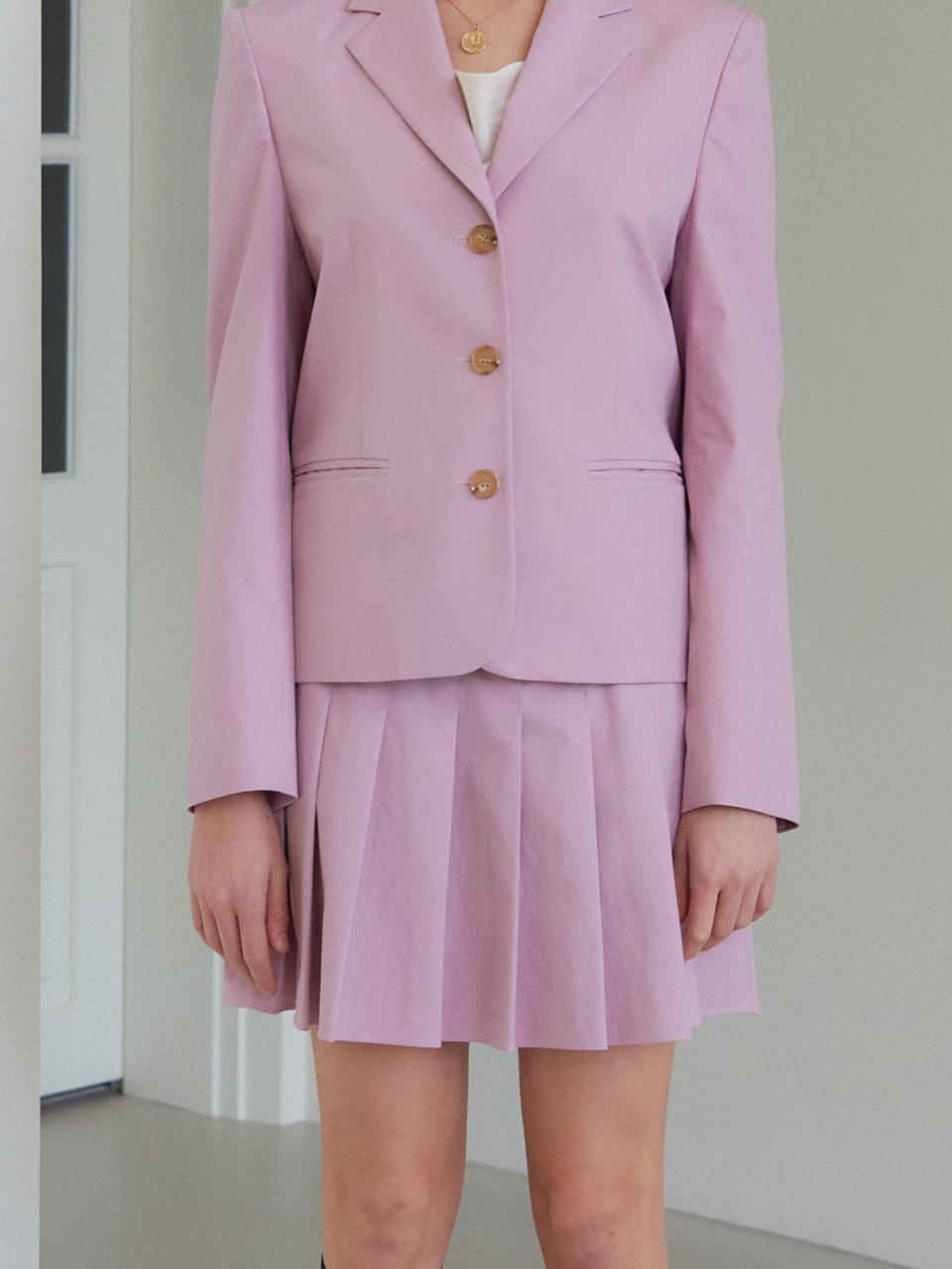 CHLOE PLEATS COTTON SKIRT_LAVENDERPINK