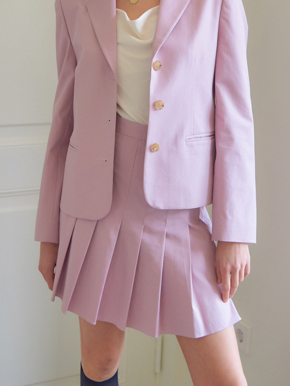 CHLOE PLEATS COTTON SKIRT_LAVENDERPINK