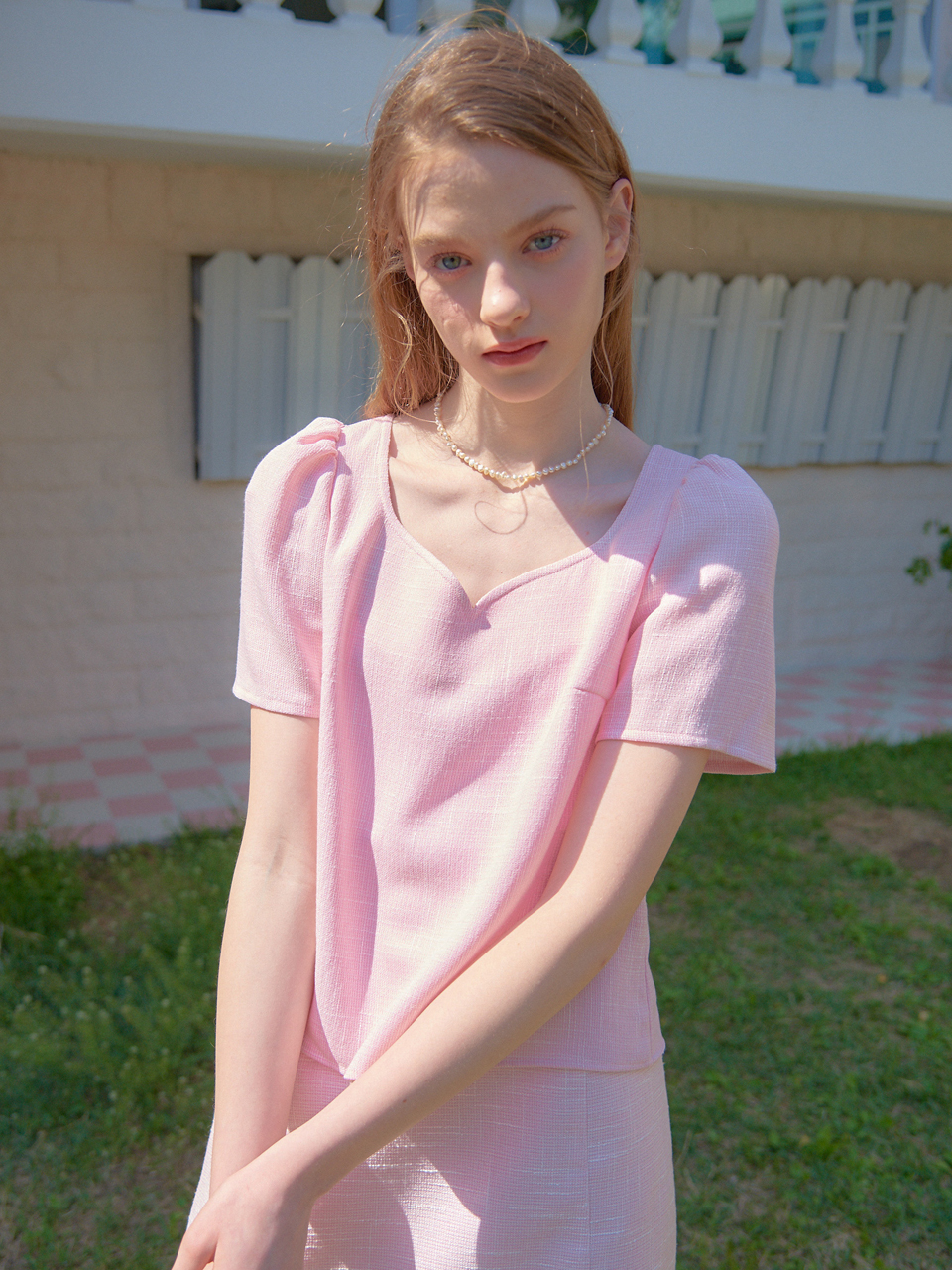 HEART TWEED MINI SKIRT_PINK