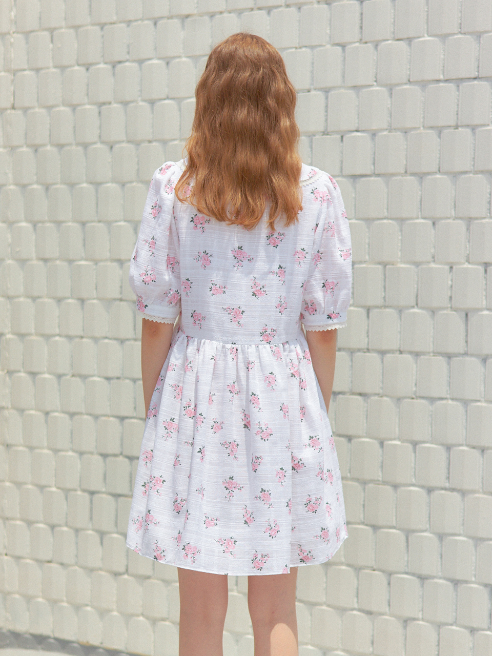 LACE COLLAR FLOWER ONEPIECE_WHITE