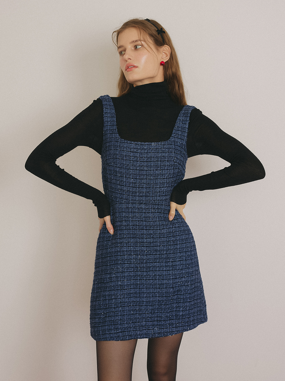 SLEEVELESS MINI DRESS_NAVY