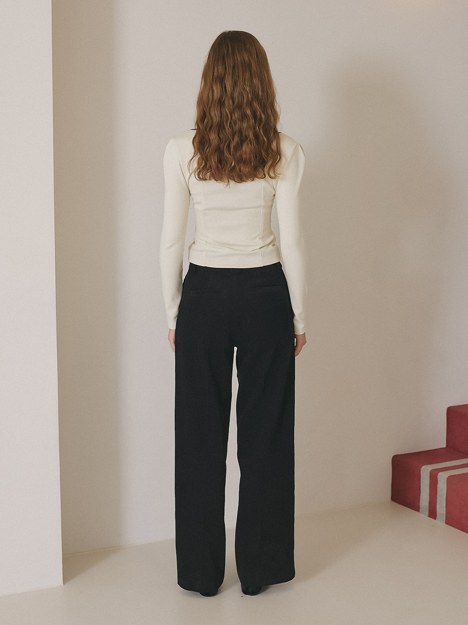 CORDUROY WIDE PANTS_BLACK