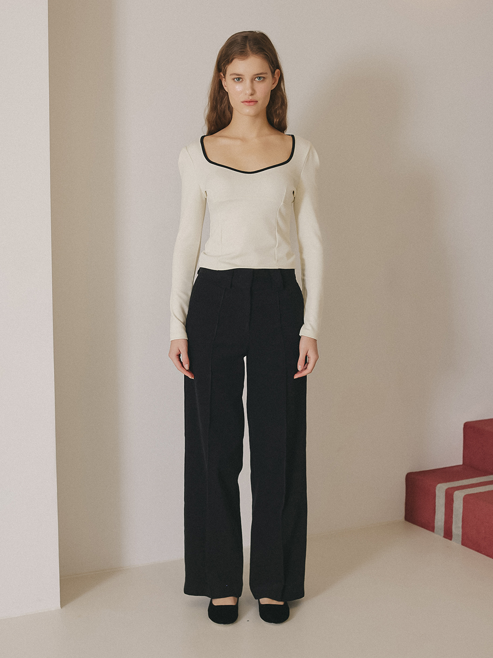 CORDUROY WIDE PANTS_BLACK