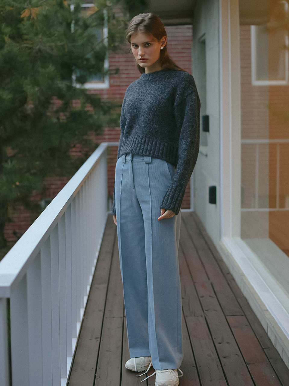 CORDUROY WIDE PANTS_SKY BLUE