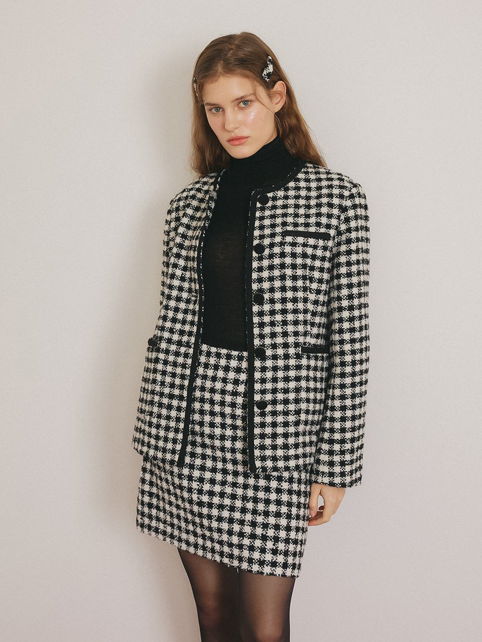 HOUND-TOOTH CHECK JACKET