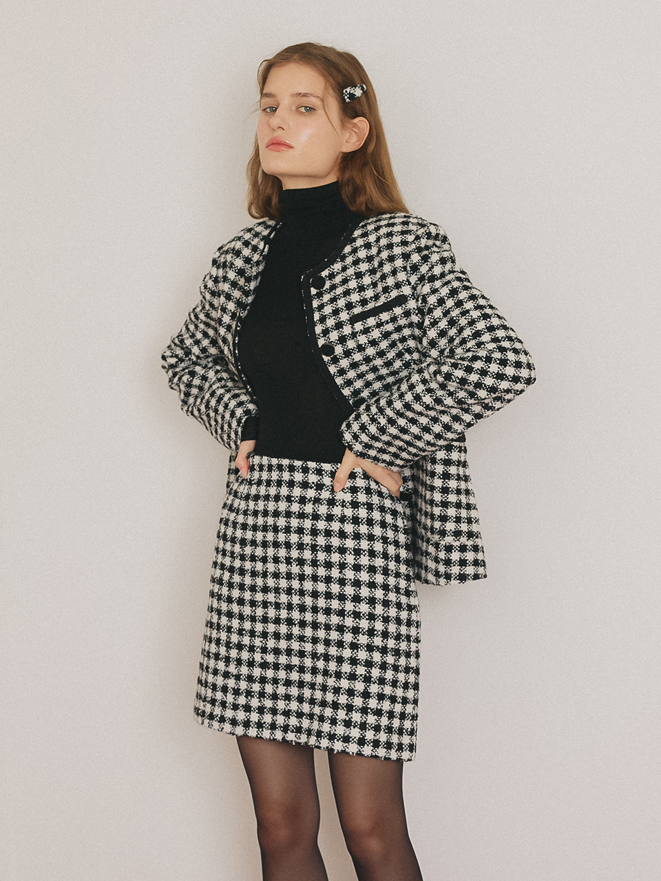 HOUND-TOOTH CHECK JACKET