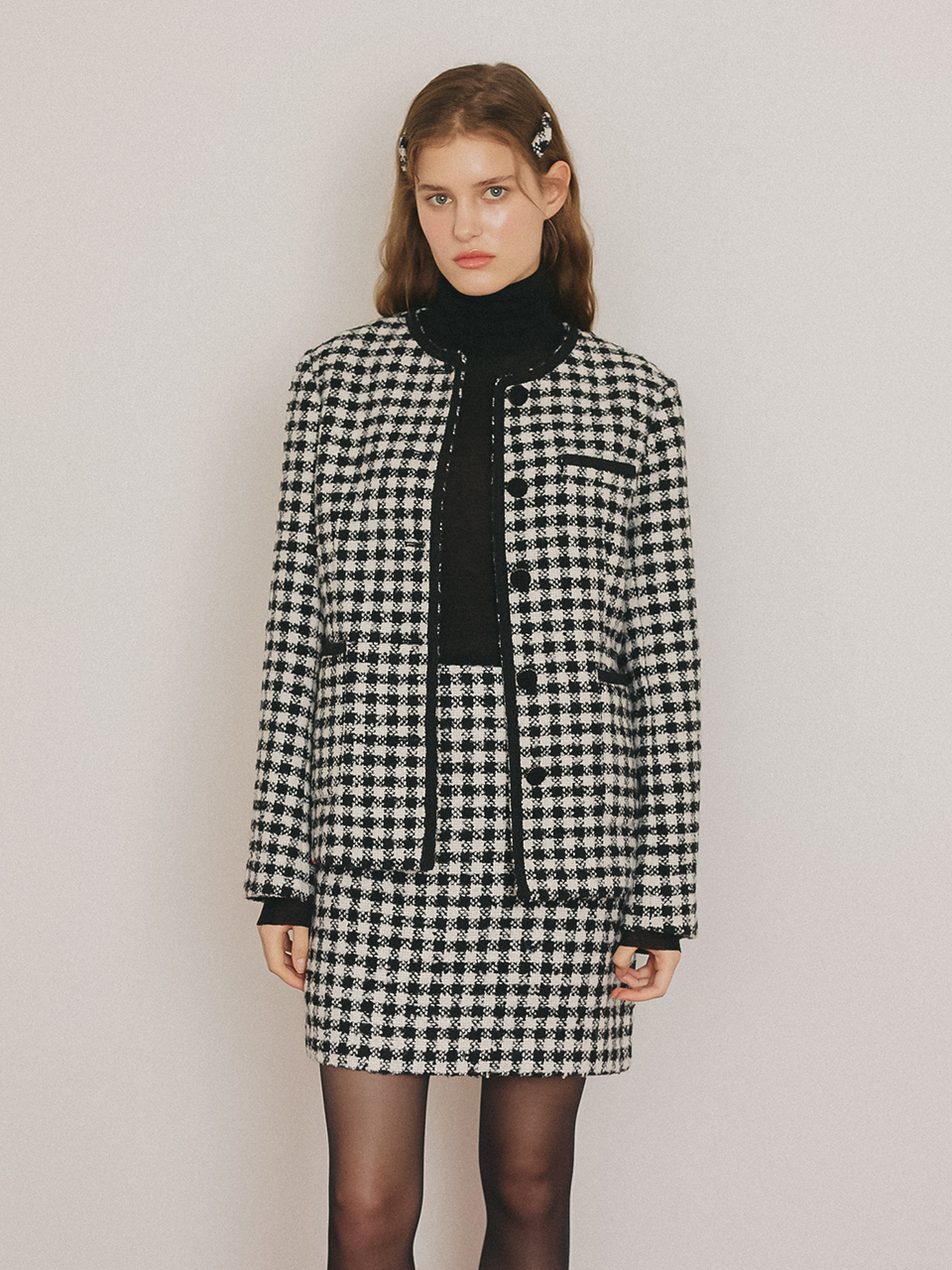 HOUND-TOOTH CHECK JACKET