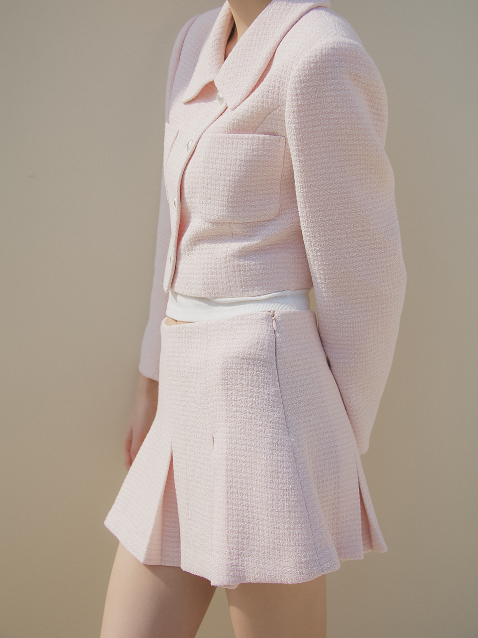 TWEED MINI SKIRTPANTS_PINK