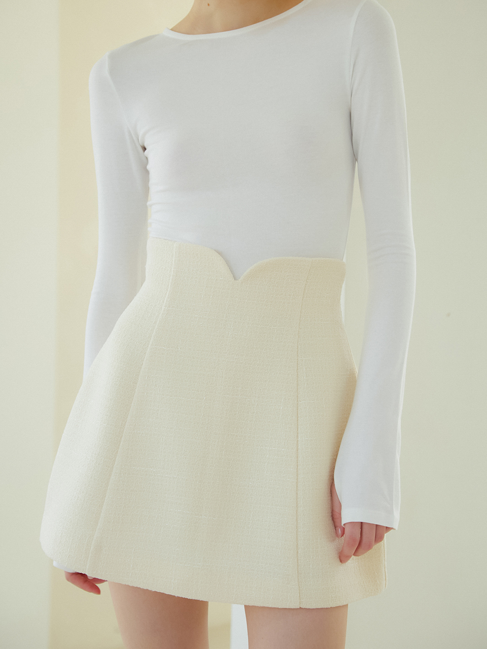 TULIP TWEED MINI SKIRT_2COLOR