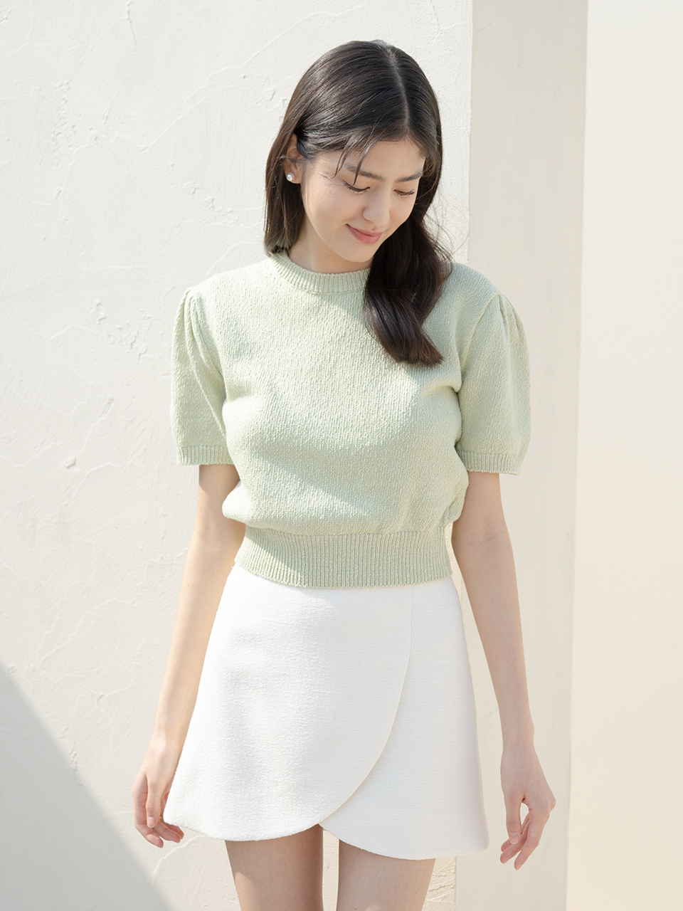 TWEED WRAP MINI SKIRT_2COLOR