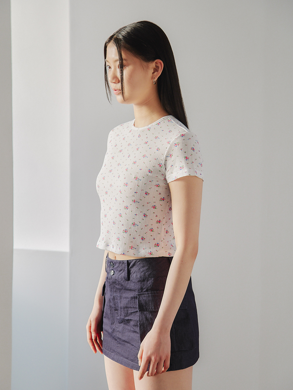 FLOWER HALF SLEEVES T-SHIRT_2COLOR