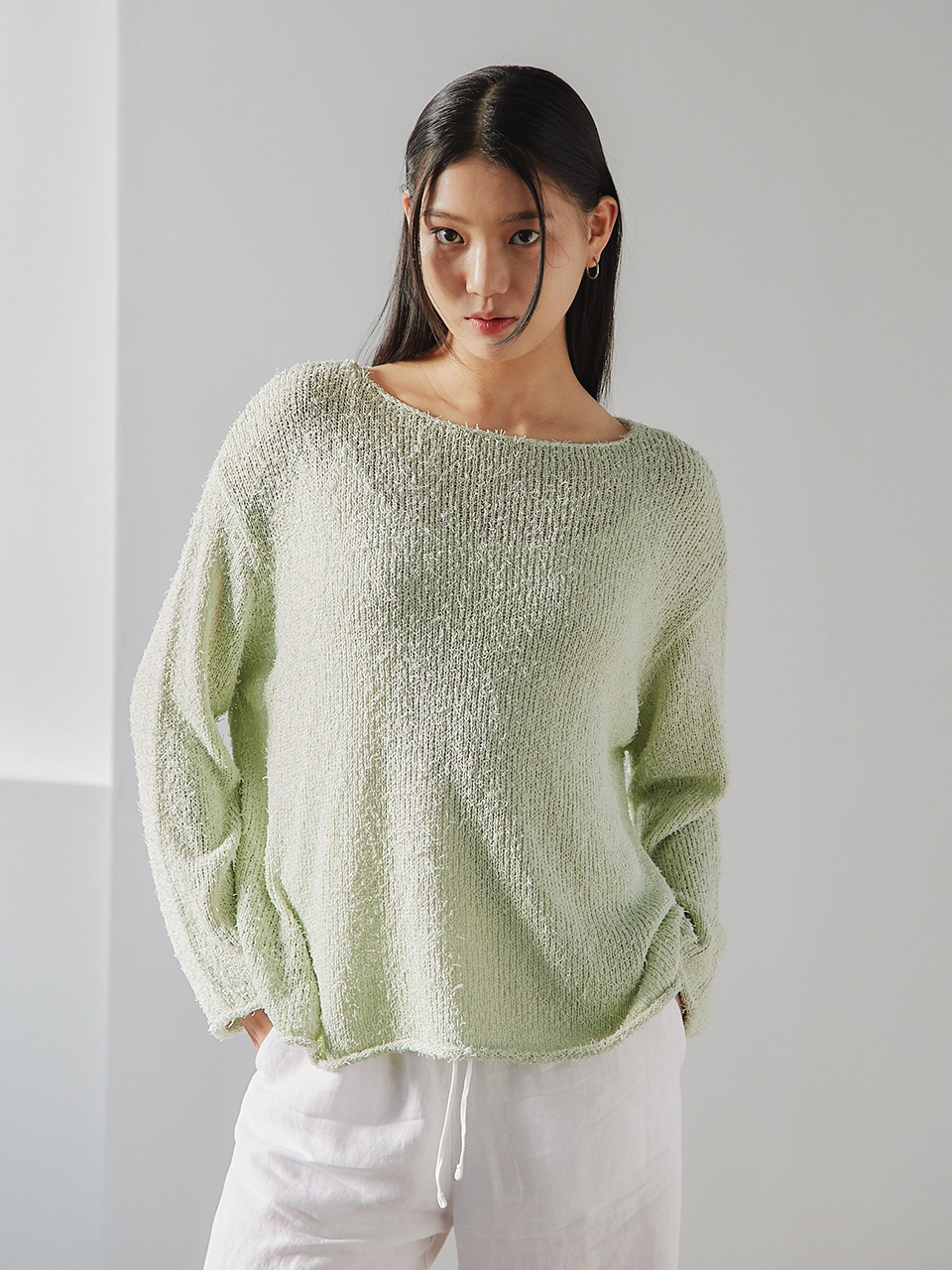 HAIRY LONG SLEEVES KNIT_4COLOR