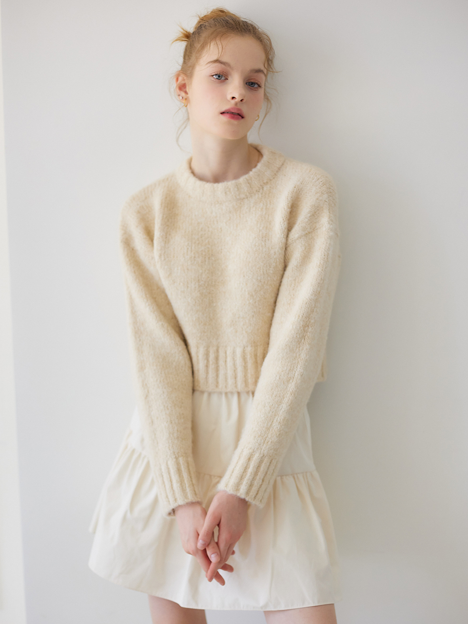 ROUND NECK CROP KNIT_4COLOR