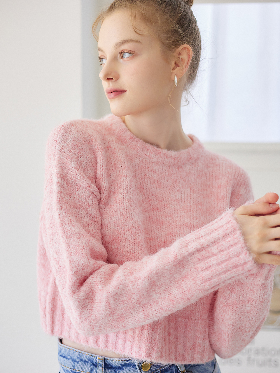 ROUND NECK CROP KNIT_4COLOR