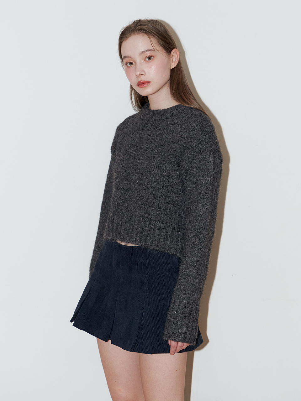 ROUND NECK CROP KNIT_4COLOR