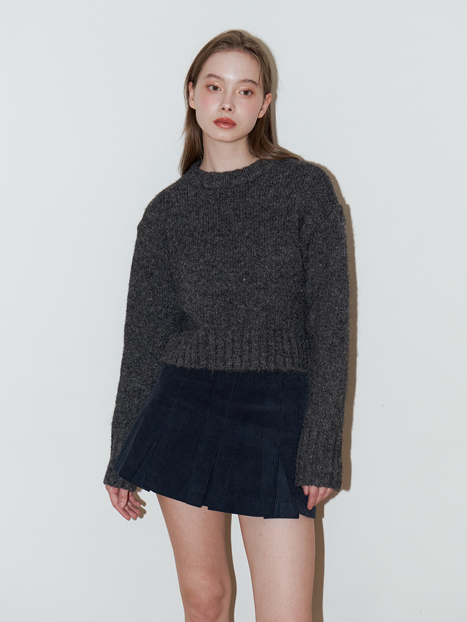ROUND NECK CROP KNIT_4COLOR