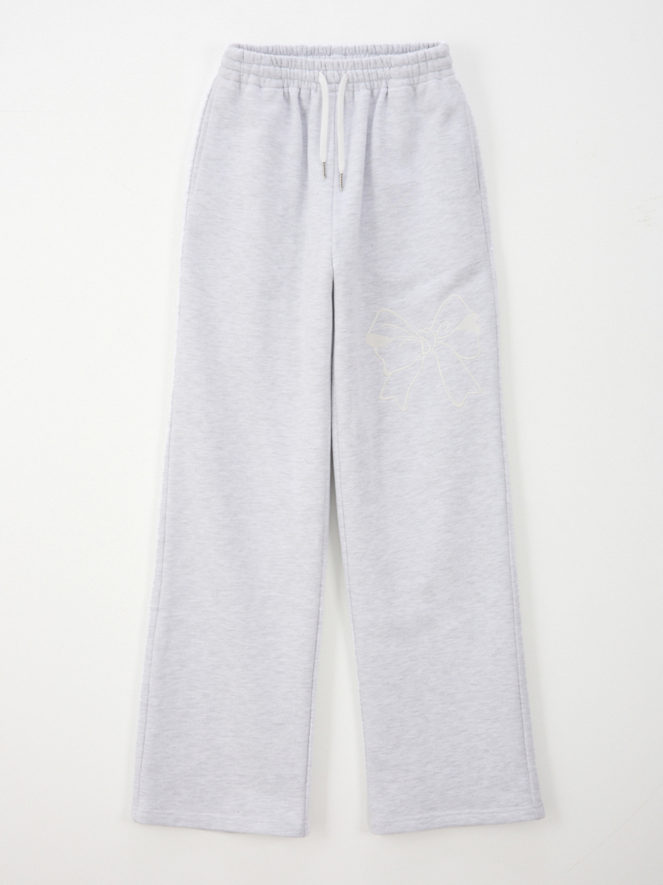 BASIC RIBBON EMBROIDERY SWEATPANTS_GREY