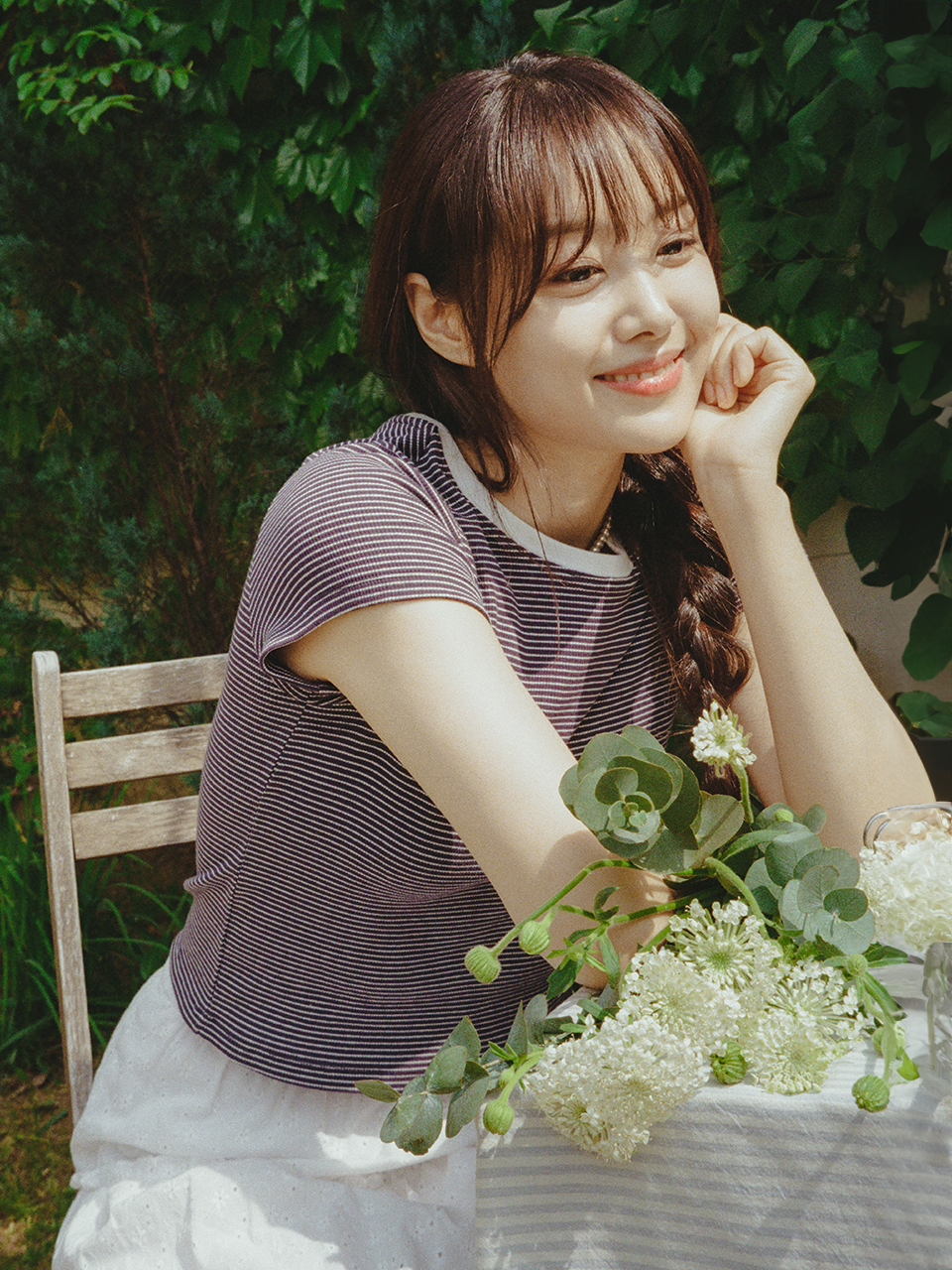 BUNNY HALF SLEEVES STRIPE T-SHIRT_NAVY