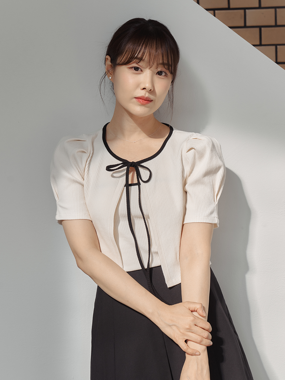 RIBBON RIBBED CARDIGAN SET-UP_4COLOR