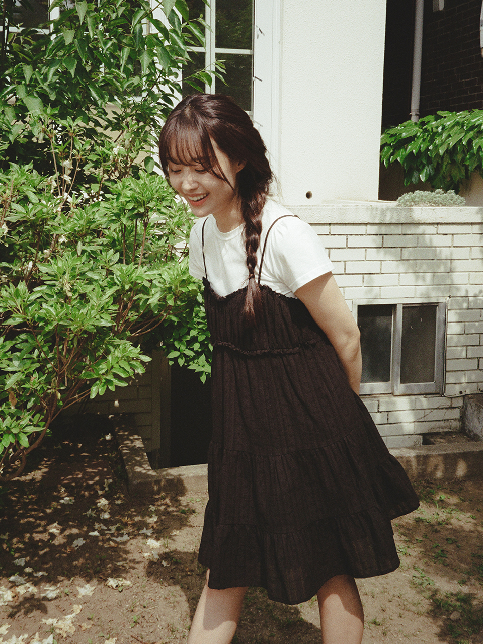 COTTON SLEEVELESS ONEPIECE_BLACK
