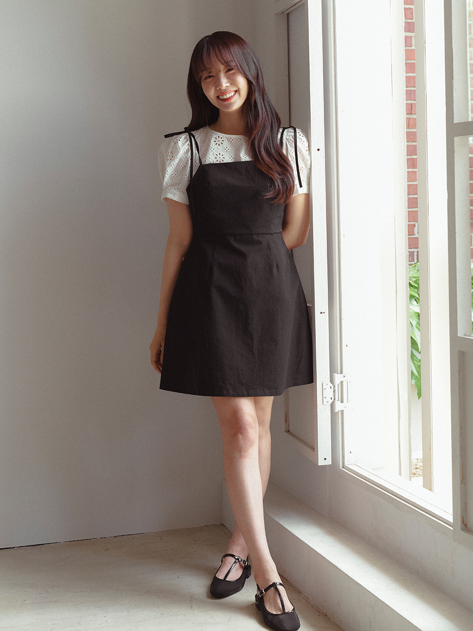 LAYERED SLEEVELESS ONEPIECE_BLACK
