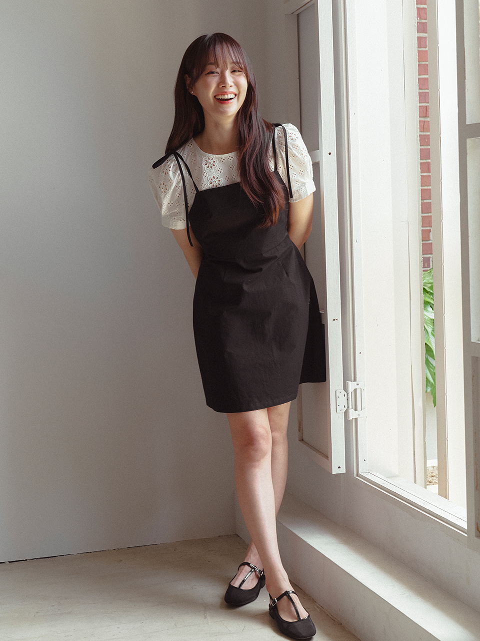 LAYERED SLEEVELESS ONEPIECE_BLACK