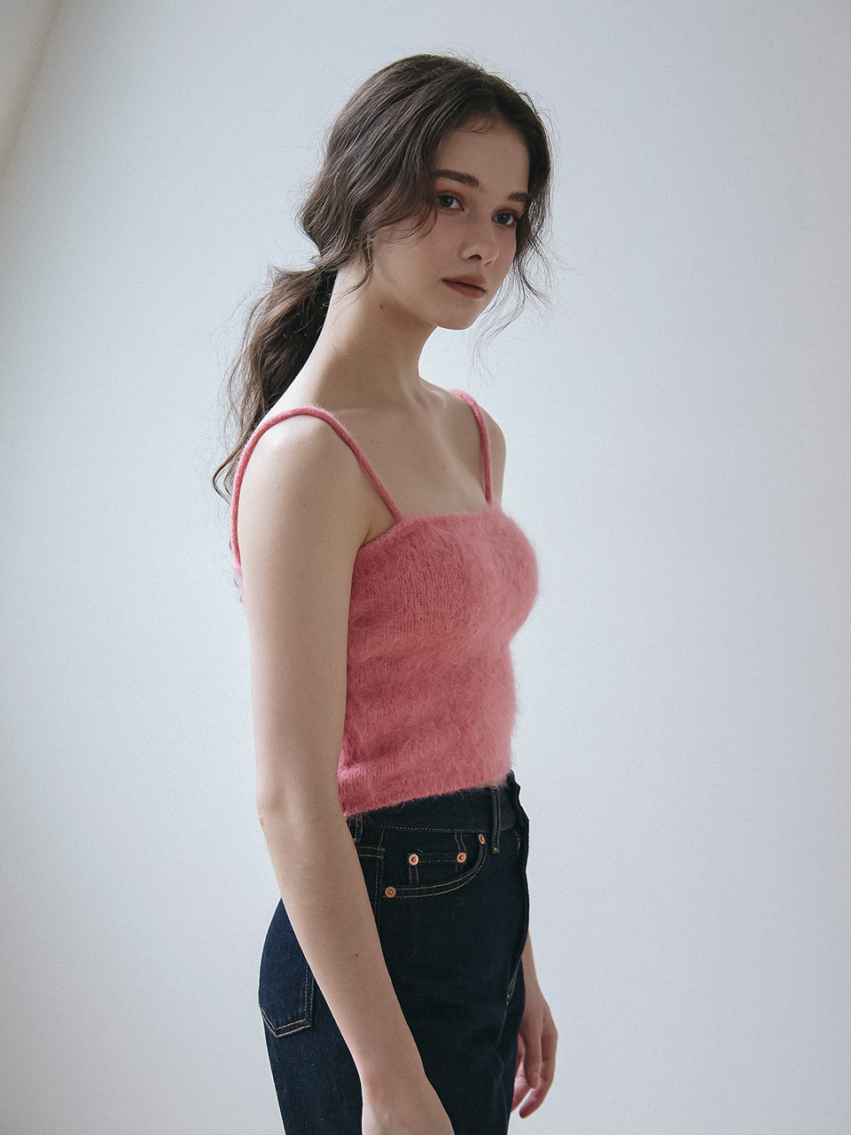 BABY ALPACA KNIT BUSTIER_PINK