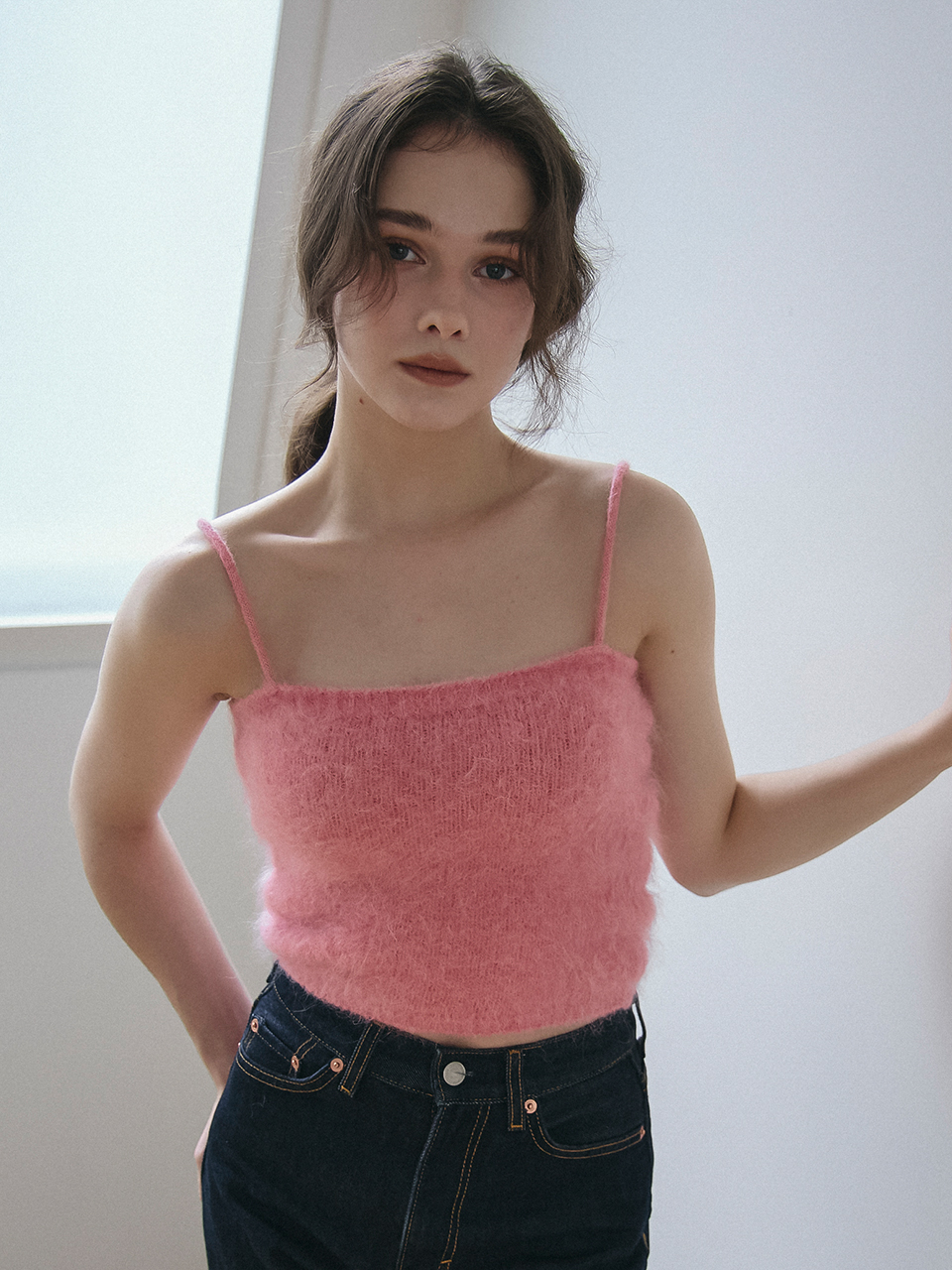 BABY ALPACA KNIT BUSTIER_PINK