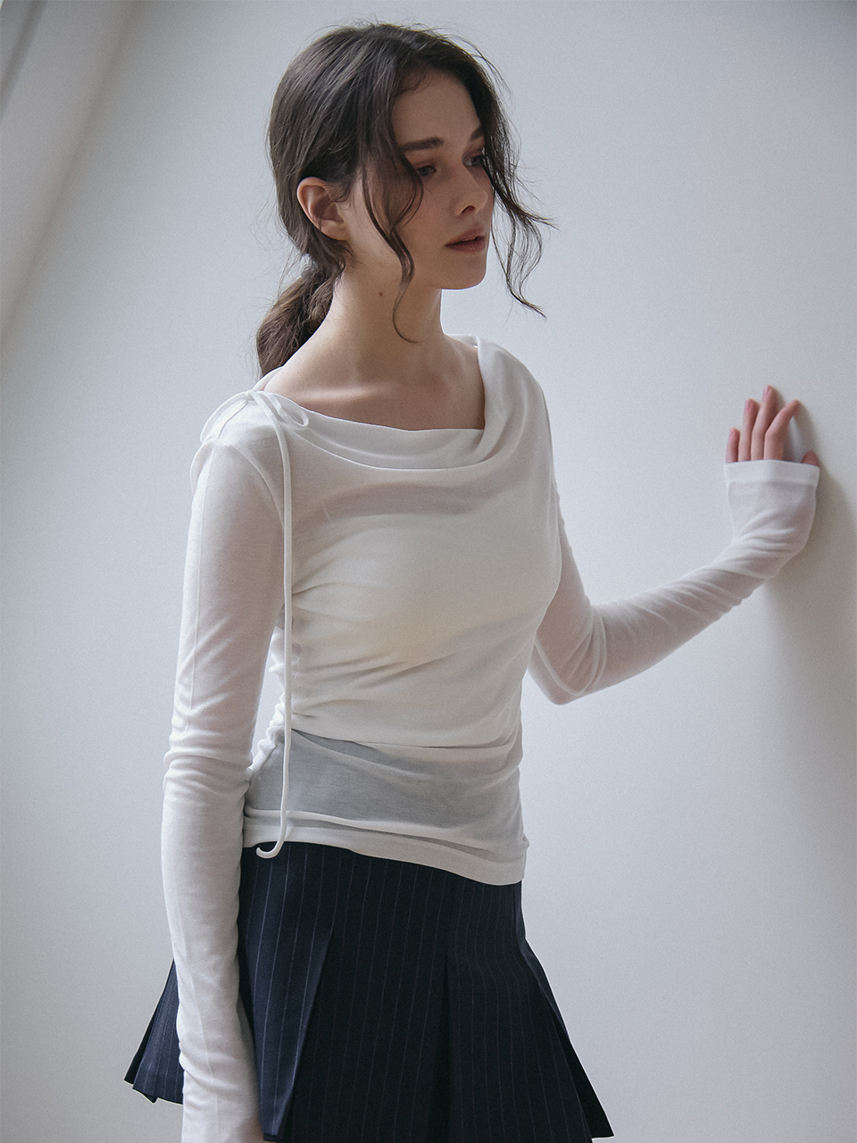 (REFURB) 65% DRAPED STRING TOP_WHITE
