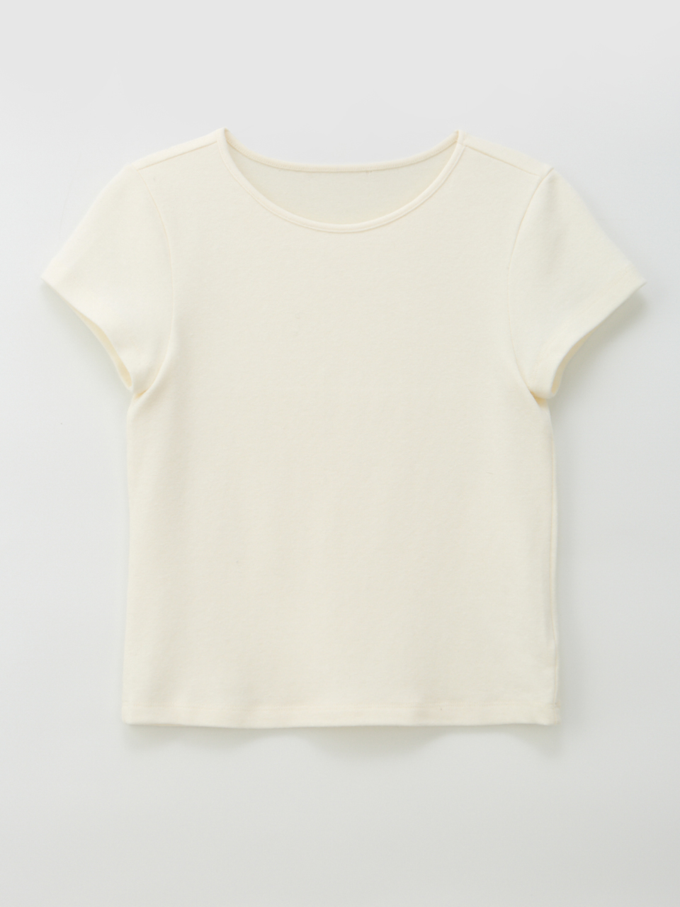 (REFURB) 60% BABY RIB HALF SLEEVES T-SHIRT_IVORY