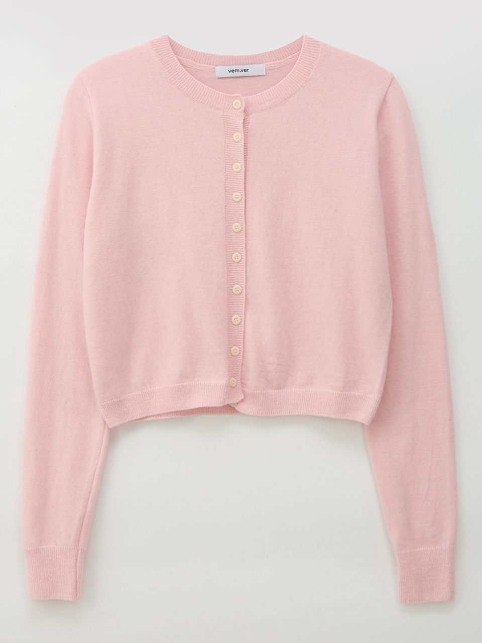 CASHMERE BLENDED KNIT CARDIGAN_PINK