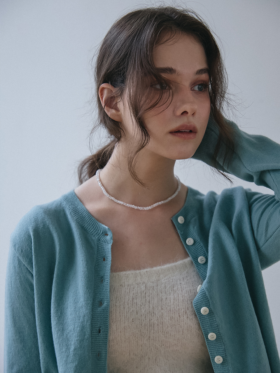 CASHMERE BLENDED KNIT CARDIGAN_MINT