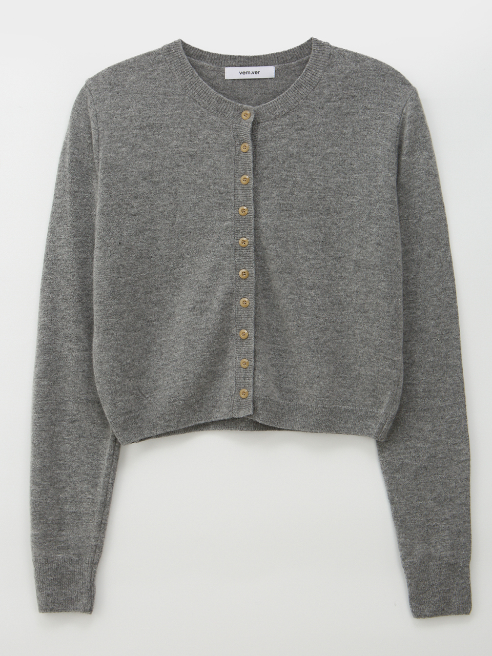 CASHMERE BLENDED KNIT CARDIGAN_GREY