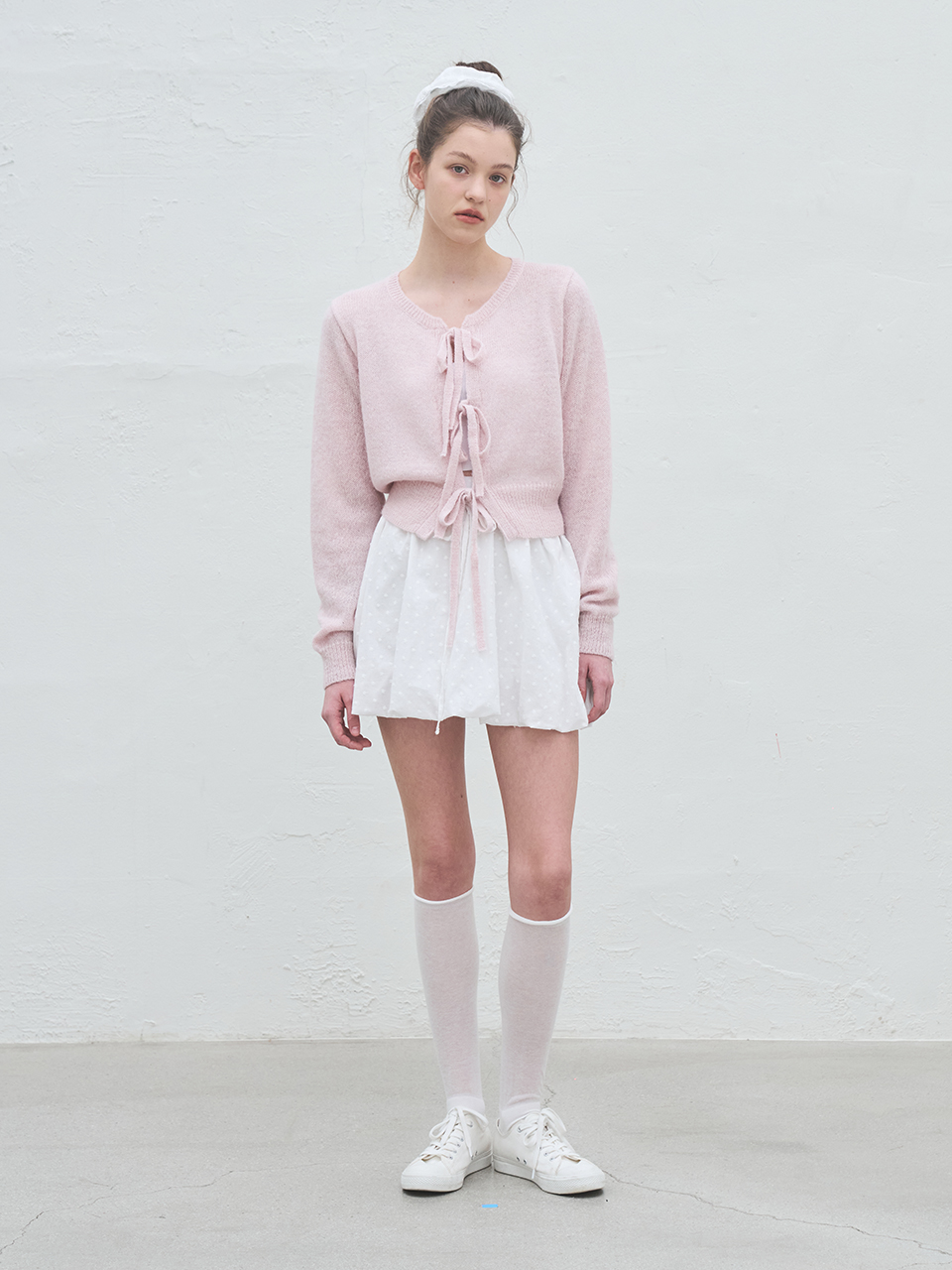 PUMPKIN COTTON MINI SKIRT_WHITE