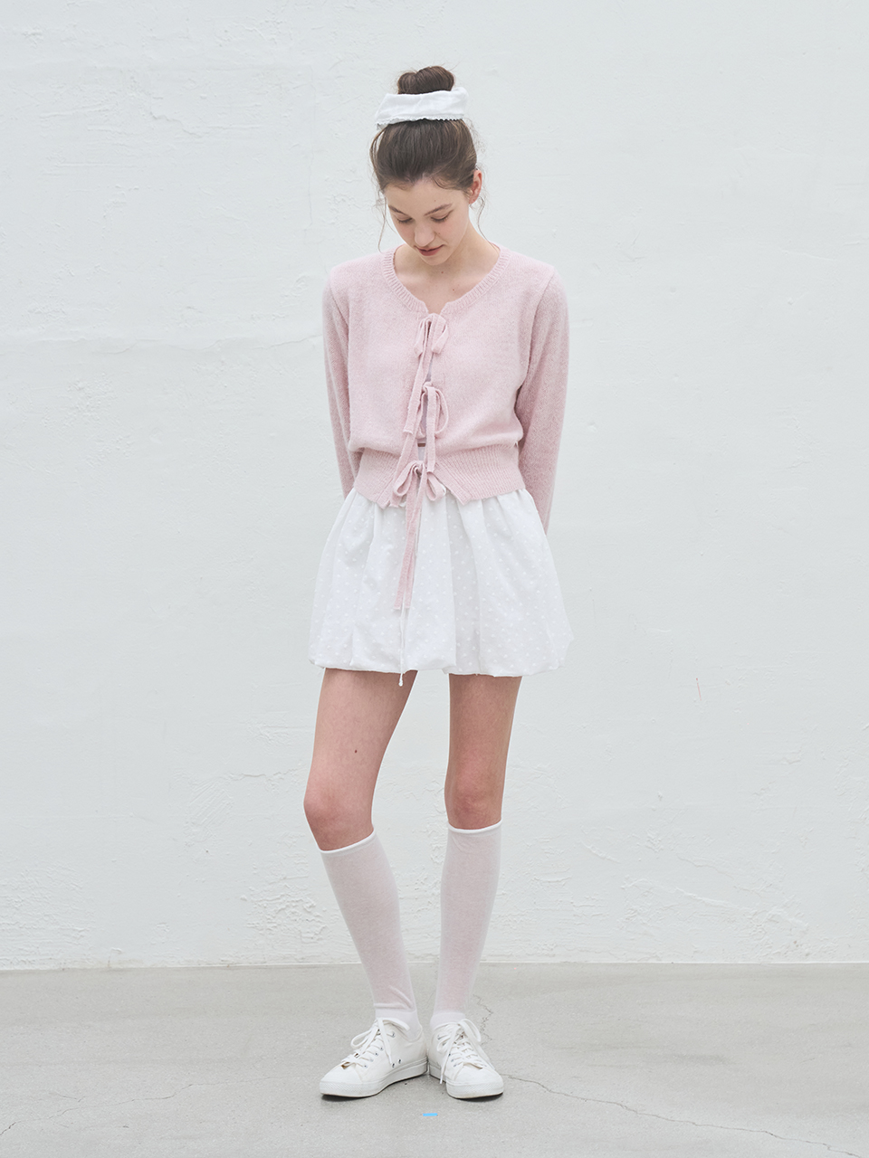PUMPKIN COTTON MINI SKIRT_WHITE