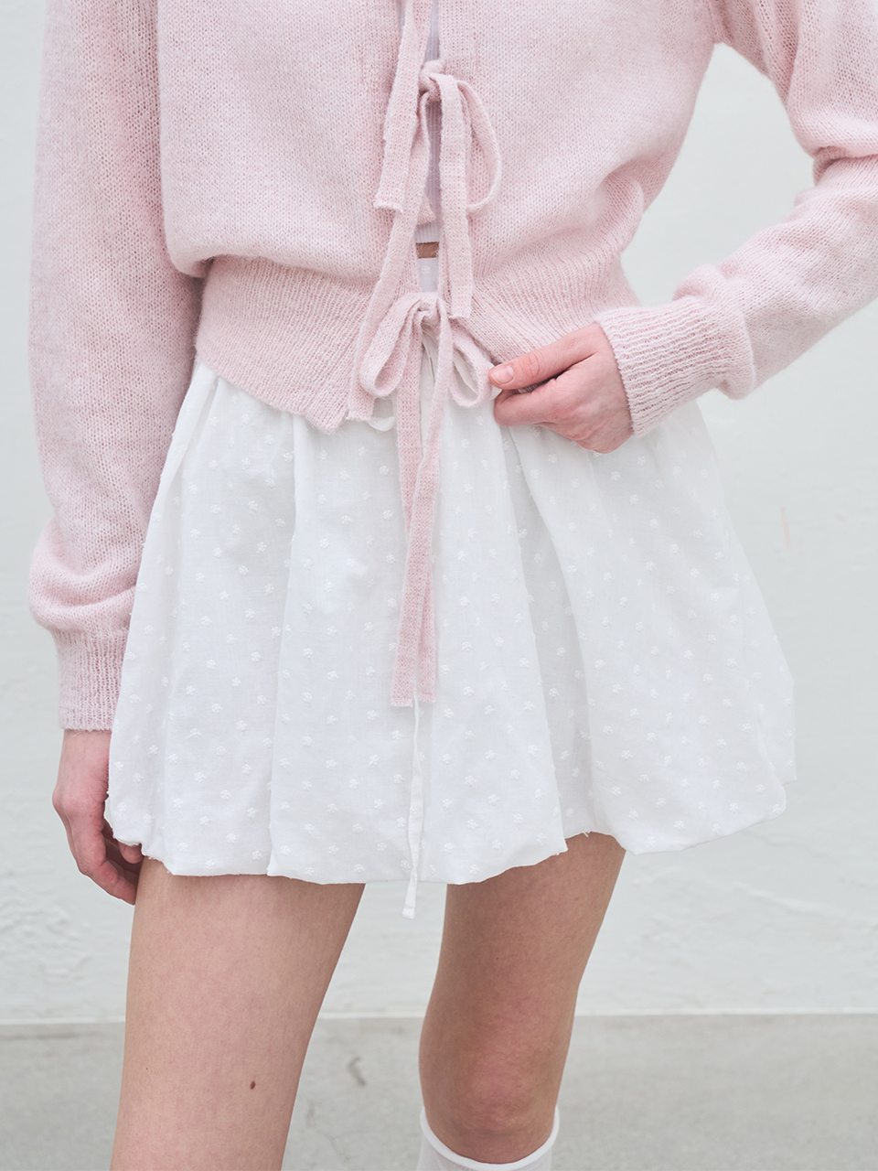 PUMPKIN COTTON MINI SKIRT_WHITE
